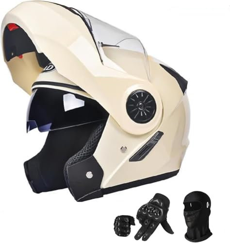 Motorradhelm Herren Damen Klapphelm Jethelm mit Kinnschutz Integralhelm Scooter Roller Helm Helm Motorrad mit ECE DOT Zertifizierung I,54-59CM