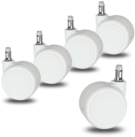 Sedus Stoll Stuhlrollen Ersatzrollen für Bürostuhl Schreibtischstuhl Rollen, Doppellaufrollen für Drehstuhl Zubehör - deutscher Markenhersteller (Weichbodenrollen 5er Set, weiß)