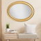LEBENSwohnART Romantischer Spiegel Nerina 80x60cm antik-Gold oval Holzrahmen Barockspiegel Wandspiegel