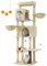 Feandrea Grand Arbre à Chat, Tour à Chat de 190,7 cm de Haut, Multi-Niveaux, avec 2 Niches, 2 Paniers, 5 Griffoirs, Toilettage Autonome, Perchoir, Hamac, Beige Sable PCT183Y01