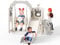 Krovtoy Toboggan 6 en 1 pour Tout-Petits, Toboggan pour Tout-Petits sur Le thème de l'élan de Noël avec balançoire, Toboggan pour bébé pour de 1 à 3 Ans (Gris Beige-6 en 1)