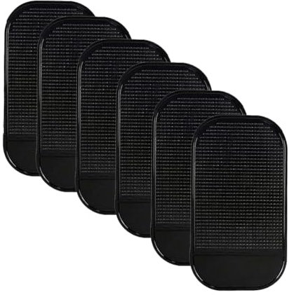 JchEnye 6pcs Tapis Auto-adhésif pour Tableau de Bord de Voiture, Tapis en Silicone Lavable pour l'intérieur de la Voiture pour Les téléphones Portables, Les clés, Les pièces de Monnaie (13 * 7cm)