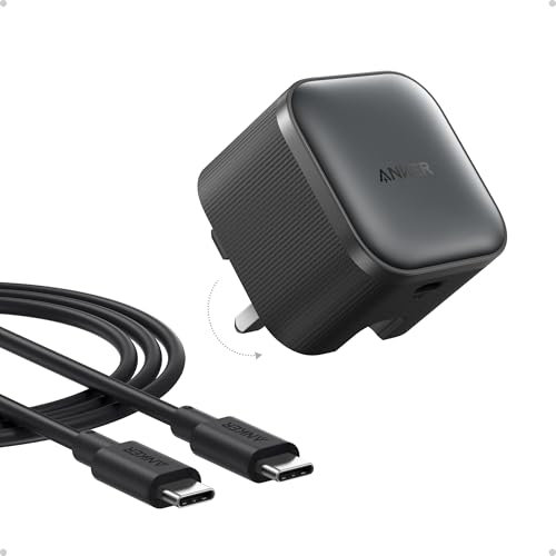 Anker Nano 45W USB C Plug, Compact and Foldable Fast Charger, PPS USB-C Charger for Samsung Galaxy S25 Ultra/S24 Series, iPhone 16 Series, Pixel 9, iPad (6 ft Cable Included)