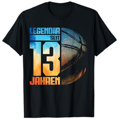 13. Geburtstag Retro Basketball Spieler 13 Jahre Junge Jungs T-Shirt