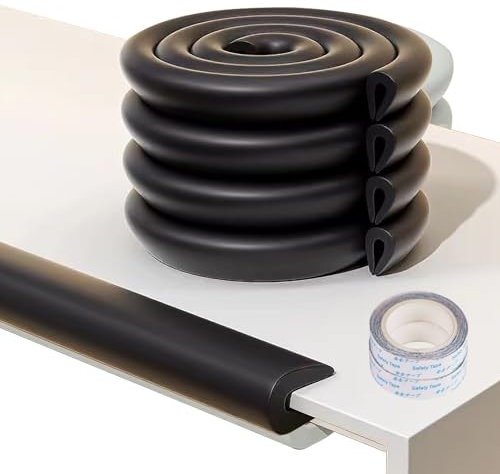 4M U Forme de Protection des Bords pour Table Basse en Verre Sécurité Bébé Protecteur de Pare-Chocs de Sécurité en Mousse Protecteur de Coin pour Enfants Convient aux Meubles Bureaux Plan de Travail