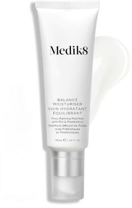 Medik8 Balance Moisturiser & Glycolic Acid Activator – 50 ml & 10 ml | Zu 97% ölfreier, probiotischer Mattierer mit AHA-Oberflächenverfeinerer – für ein sichtbar verfeinertes Hautbild