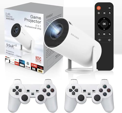 M300 MAX Retro Video Game Consoles Mini Portable Intelligent ProjectorHome Projector Android11 System 1080P 64GB Games For Gifts