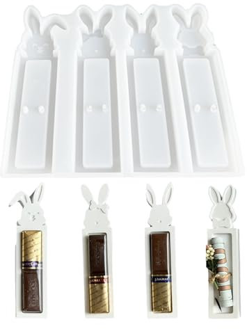 Hpamba Silikonform Ostern: 4er-Set Osterhase Silikonform Geldgeschenk für DIY Seife, Kerzen & Ostergeschenke