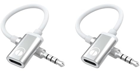 Fnfhsa 2X Cable Audio Macho de 3,5 mm A Hembra Tipo C, Adaptador Audio para Auriculares con Conector Audio Analógico para Reproductor de MP3, Computadora Portátil, Tableta C
