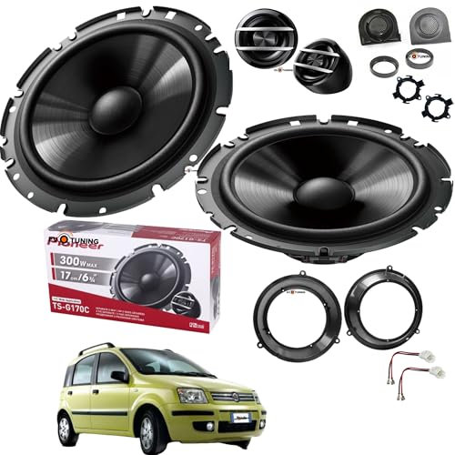 Kit Evotuning Altoparlanti Pioneer TS-G170C Anteriori per Fiat Panda 169 dal 2003 al 2012 Set 2 Woofer 2 Tweeter 2 Adattatori 2 Griglie Tweeter (NO Plug and Play)