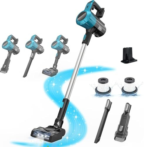 ikeborm Cordless Vacuum Cleaner for Makita 18V Battery, 45000pa 550W Powerful Vacuum with Brushless Motor, 6-in-1 Stick Vacuum Cleaner for Hard Floor Carpet Pet Hair (No Battery)