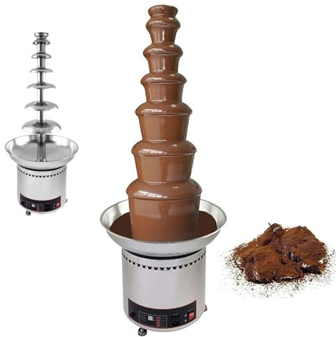 Machine À Fontaine À Chocolat 300 W, Machine À Fontaine À Chocolat Électrique À Fondue En Acier Inoxydable À 6 Niveaux/7 Niveaux, Contrôle De Température 30-150 ℃, Pour Fête, Banquet, Anniversaire