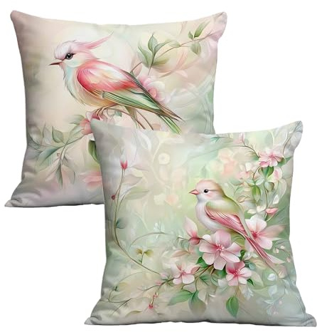 BSITSSS Blumen Kissenbezug 45x45 Outdoor Kissenbezüge 2er Set, Kissenhüllen 45x45 Frühling Zierkissenbezug Cushion Cover für Garten Sofa Couch Wohnzimmer Schlafzimmer