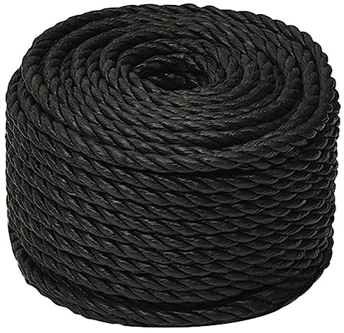 Lumanois Corda da Lavoro Nera 12 mm 100 m in Polipropilene, Articoli di ferramenta,Accessori ferramenta,Corde, Fili e Catene,Cavi e funi, 1.5kg-153018