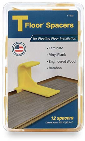 Tfloor Laminate Flooring Spacers : for Installing Laminate Wood, Vinyl Plank, Engineered Hardwood, LVT, Bamboo, Subfloor Panels, or Any Floating Floor Material. Made in The USA.