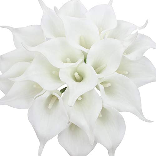 20Pcs Calla Fiore Artificiale Sposa Latice Vero Tocco Famiglia Partito Matrimonio Decorazione