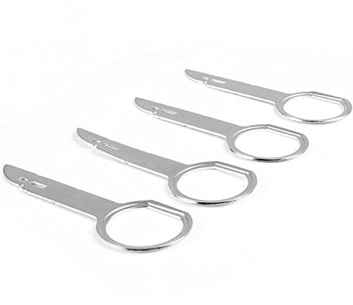 Herramienta de extracción de Radio de Coche DIN liberación Teclas Clave para Coche/Auto/Automóvil/Car/Cars Disco Unidad Principal Reproductor de CD estéreo Clavijas Universal (4 Piezas)