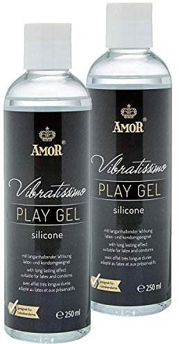 Vibratissimo Play Gel Silicone 2x250 ml I Gleitgel auf Silikonbasis I Gleitmittel hautfreundlich I Lubricant Gel für Latexkondome geeignet I silicone based lubrication