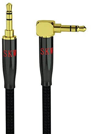 SKW Aux Cable for Car(Hi-Fi Sound), 3.5 mm to 3.5 mm Aux Cord/Stereo Audio Cable/Audio Jack Cable/Headphone Cable for Home Stereo,iPhone,iPod,IPad,Echo Dot,Sony & More 0.5M