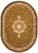 Carpeto Teppich Oval Orientteppich Grün 250 x 350 cm Medaillon Konturenschnitt Muster Iskander Kollektion