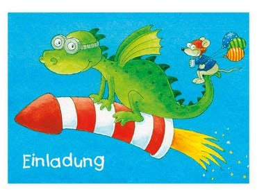 Grätz Einladungskarten Kindergeburtstag Drache