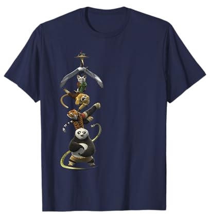Kung Fu Panda Po And The Furious Five Stack Portrait T-Shirt