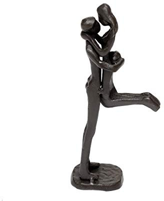 Brillibrum Design Dekofigur Handmade Metallfigur Liebespaar aus Gusseisen kleine Paar Skulptur Umarmung Liebesgeschenk Herzlich 19 x 8 x 4,5 cm (Figur 4)