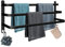 Handtuchhalter 80cm Schwarz Ohne Bohren/Lochstanzen Wandmontage Bohren 3 Tier Handtuchstange Badezimmer Aluminium Handtuchregal Badetuchhalter für Badetuchstange Badezimmer Küchen Toilette