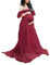 BUOYDM Femme Robe en Maternité Enceinte Costume Photo Shoot Robe Elégante pour Plage Wedding Cocktails Soirée (S, Rouge)