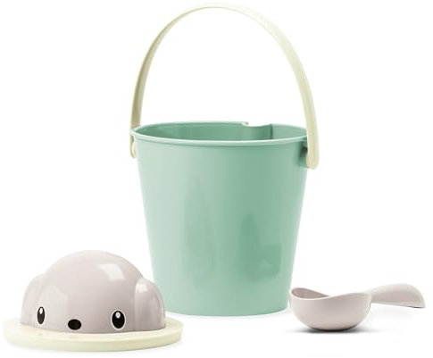 UNITED PETS Crock Secchiello Porta Crocchette per Cani, Designer Stefano Giovannoni, Made in Italy, Paletta Dosa Cibo Inclusa, Verde/Tortora