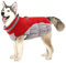 Lelepet Wasserdicht Hundemantel, Winter Winddicht Hundejacke mit Geschirr, Warme Reflektierend Schneeanzug Winterweste, Kaltes Wetter Hundepullover für Kleine Mittlere Große Hunde (Rot, L)