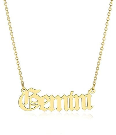 South Coast Jewellery Gemini Zodiac Horoscope Birth Star Sign Necklace Gold Stainless Steel
