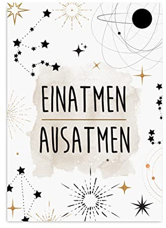 Nastami Postkarte YOGA Geschenk für Freunde (EINATMEN AUSATMEN)