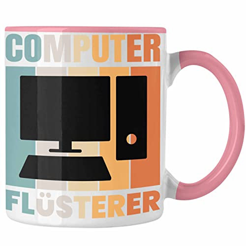 Trendation - IT Computer Nerd Flüsterer Informatiker Tasse Lustig Geschenk IT Student Gadget Männer Weihnachten (Rosa)