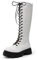 DREAM PAIRS Donna Stivali Alti al Ginocchio Moda Stivali Alti da Donna con Lacci e Suola Spessa,Size 37,Bianco/Pu,SDKB221W