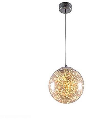 WXHC LED Modern Simple Gypsophila Chandelier,Bedroom Corridor Porch Balcony Lights,Café Restaurant Music Bar Glass Lamps-Cognac Color Warm Light 25cm