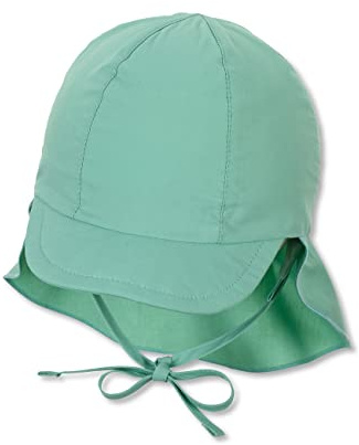 Sterntaler Baby Unisex Schirmmütze Baby Schirmmütze mit Nackenschutz - Schirmmütze Baby, Baby Mützen - aus Baumwolle - mittelgrün, 51