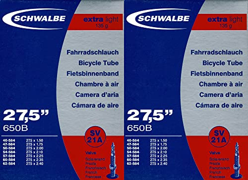 2X Schwalbe SV 21A 27.5 Zoll Extra Light Schlauch Sclaverand Ventil