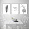Trayosin 3er Set Premium Design-Poster Set Schwarz Weiß Pusteblume Feder Leinwand, Abstrakte Löwenzahn Blume Wandbild Print Bilder Kunstposter für Wohnzimmer Deko Ohne Rahmen (B,50x70cm)
