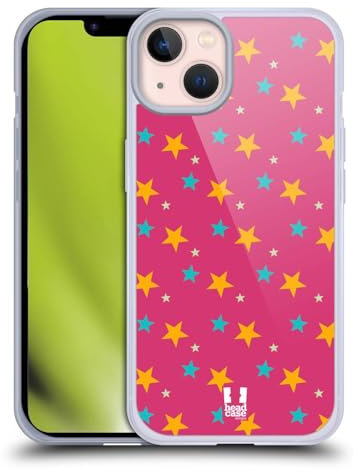 Head Case Designs Cielo Rosa Patrones de Estrellas Caso Funda de Gel Suave Compatible con Apple iPhone 13