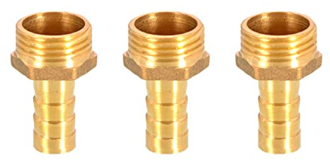 Raccord de tuyau avec dents en laiton, 12 mm à 1,27 cm de filetage extérieur BSP, adaptateurs de tuyau, 3 pièces