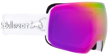Red Bull Spect Eyewear Herren CHUTE-03 Ski Goggle, White/Burgundy Snow, Purple with Burgundy Mirror, L
