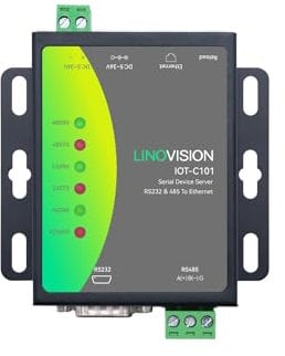 LINOVISION Dual-Port-Serielle Server, RS485 und RS232 zu Ethernet-Konverter, Modbus RTU/TCP-Konvertierung, RS485 und RS232 zu RJ45-Konverter, Prozessor Aktualisiert
