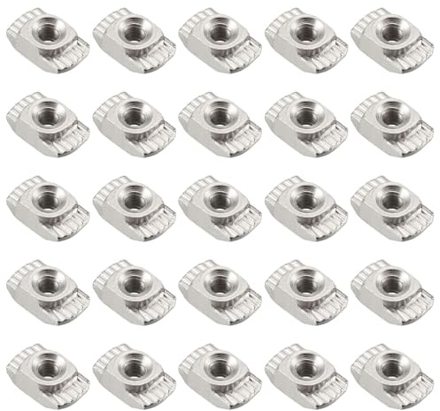 25 Stück 2020 Serie T Nut Nutensteine, M4 Hammer Kopf Befestiger Drop in T-Nut Mutter für 2020 Serie Aluminium Extrusion Profil