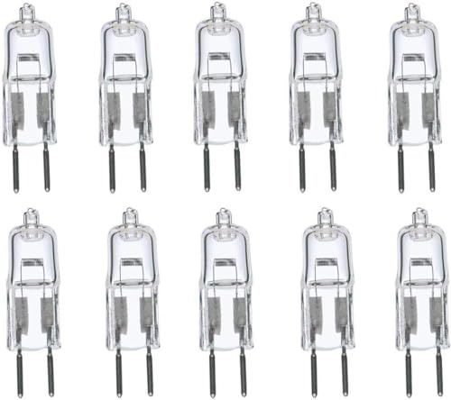 K JINGKELAI G5.3 Halogen Bulbs 20 Watt G5.3 12V 20W Halogen Bulbs JC Bi-Pin Base Light 20 Watt 12 Volt Halogen Light Lamps,Low Voltage 12V,Clear Glass Lens,Warm White 2700K,10 Pack