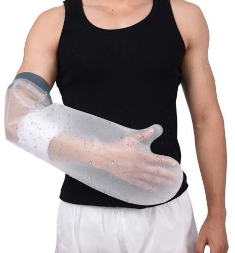 COMFYTHERA Grande copertura impermeabile per braccio per doccia, protezione per ferite alle mani, vasca da bagno per adulti, a tenuta stagna, per interventi chirurgici, bendaggi per mani, polsi, dita,