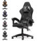 bigzzia Sedia da Gaming, Sedia Ergonomica Gaming con Cuscino Lombare+Poggiatesta,Sedia da Ufficio e Computer Regolabile in Altezza Per Adulti,Ragazze,Ragazzi (senza poggiapiedi, nero)