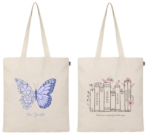 Eco Right Ästhetische Canvas-Tragetasche für Damen, niedlich, trendig und wiederverwendbar, Baumwolltaschen für, Shopping