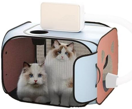 Haustier-Haartrockner-Box, Hunde-Trockner-Box - Tragbare, faltbare Trockenbox für Hunde und Katzen - Katzen-Trockenraum, schnell trocknende Tasche, Hunde-Bade- und Pflegezelt für Katzen und kleine Hun