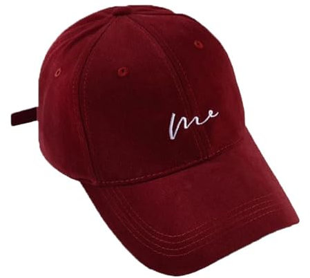 COTIDI Herren-Kappe, 100% Baumwolle, Baseball, verstellbar, Bordeaux, One Size